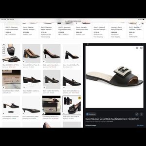 GUCCIE LEATHER MADELYN JEWEL SLIDE SANDLE.